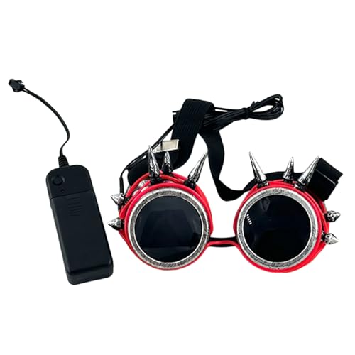 RETUOLWAG Leuchtende LED-Brille, Nietbrille für Damen und Herren, Halloween, Cosplay, Nachtclub, Event-Brille von RETUOLWAG