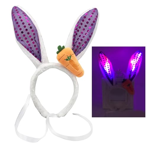 RETUOLWAG Ohren-Haarreif für Ostern, Plüsch-Haarband mit Karotte, Animations-Stirnband, Party-Kostüm, Rollenspiel, Kopfschmuck RETUOLWAG Ohren-Haarreif für Ostern, Plüsch-Haarband mit Karotte, Animations-Stirnband, Party-Kostüm, Rollenspiel, Kopfschmuck von RETUOLWAG