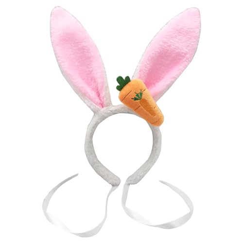 RETUOLWAG Ohren-Haarreif für Ostern, Plüsch-Haarband mit Karotte, Animations-Stirnband, Party-Kostüm, Rollenspiel, Kopfschmuck RETUOLWAG Ohren-Haarreif für Ostern, Plüsch-Haarband mit Karotte, Animations-Stirnband, Party-Kostüm, Rollenspiel, Kopfschmuck von RETUOLWAG