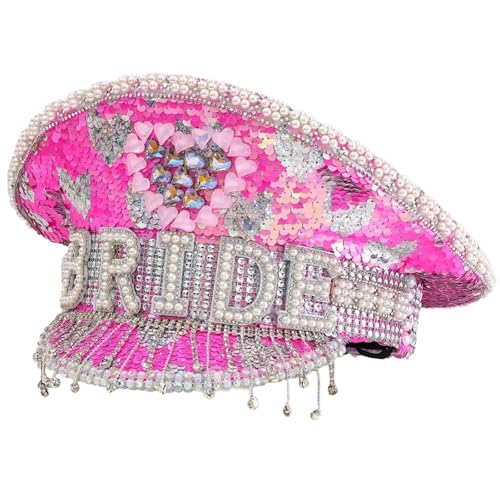 RETUOLWAG Pailletten Braut Kapitän Hut Juwelen Strass für Frauen Braut Hut Funkelnde Pailletten Nieten RETUOLWAG Pailletten Braut Kapitän Hut Juwelen Strass für Frauen Braut Hut Funkelnde Pailletten Nieten von RETUOLWAG