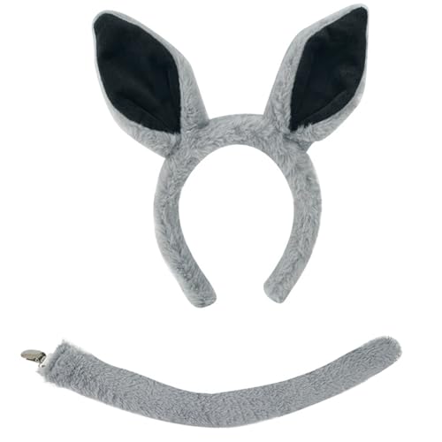 RETUOLWAG Plüschtier Ohren Haarbänder Cosplay Haarband Kostüm Tiere Kopfschmuck Schleifen Krawatte Kopfbedeckung für Geburtstag Mottopartys von RETUOLWAG