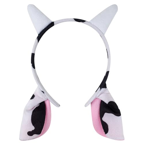 RETUOLWAG Praktisches Cartoon-Kuhhorn-Stirnband mit weichem Plüsch, geeignet für verschiedene Altersgruppen und Kopfgrößen, Kinder, Teenager, Zubehör, Cosplay, Event-Zubehör von RETUOLWAG
