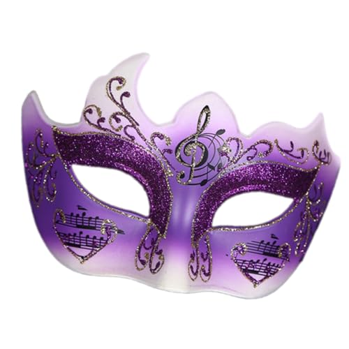 RETUOLWAG Schimmernde venezianische Augenmaske für Damen, mit Musiknoten, halbes Gesicht, Augenmaske für Karneval, Feiern und Kostümpartys RETUOLWAG Schimmernde venezianische Augenmaske für Damen, mit Musiknoten, halbes Gesicht, Augenmaske für Karneval, Feiern und Kostümpartys von RETUOLWAG