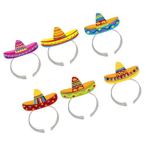 RETUOLWAG Sombrero Themenparty-Zubehör, Set mit 6 Stirnbändern, Festival-Kopfbedeckung, Kopfschmuck, Haarschmuck für lustige Anlässe RETUOLWAG Sombrero Themenparty-Zubehör, Set mit 6 Stirnbändern, Festival-Kopfbedeckung, Kopfschmuck, Haarschmuck für lustige Anlässe von RETUOLWAG