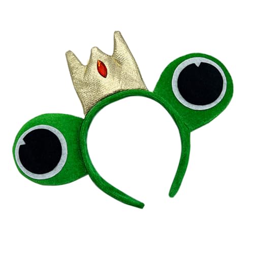 RETUOLWAG Stylischer Frosch-Kopfschmuck für Abschlussbälle, Geburtstag, lustige Kopfbedeckung, Halloween-Krone, bezaubernde Haar-Kopfbedeckung, weicher Plüsch, Tier-Kopfschmuck von RETUOLWAG