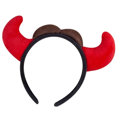 RETUOLWAG Teufelshörner Haarband mit weichem Stoff für Halloween Cosplays Bequem Unisex Kopfbedeckung Party Thema Dekoration Multi Szene Teufel Horn Haarband von RETUOLWAG