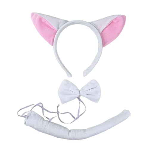 RETUOLWAG Tiere, Katzen, Stirnbänder, Fliege, Ohren, Tierschwanz, Set, Cartoon-Haarband für Bühne, Kinderkostüm, Kopfbedeckung RETUOLWAG Tiere, Katzen, Stirnbänder, Fliege, Ohren, Tierschwanz, Set, Cartoon-Haarband für Bühne, Kinderkostüm, Kopfbedeckung von RETUOLWAG