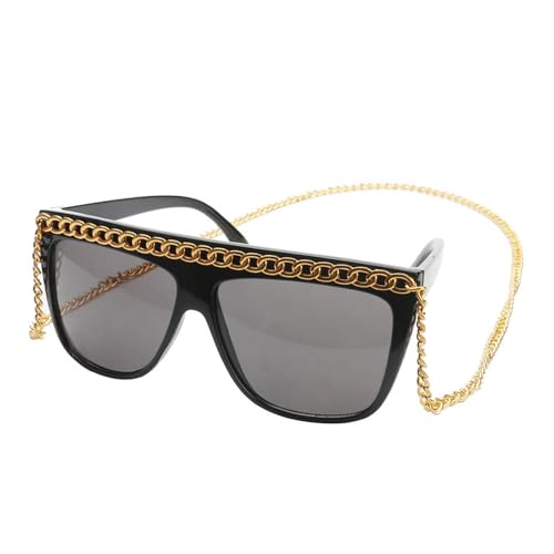 RETUOLWAG Trendige Goldkette Brille Spielzeug Cosplay Party Brillen bequem tragen für Damen Herren Halloween Musik Festival Nachtclub RETUOLWAG Trendige Goldkette Brille Spielzeug Cosplay Party Brillen bequem tragen für Damen Herren Halloween Musik Festival Nachtclub von RETUOLWAG