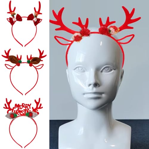 Weihnachtsfeier Accessoires Elk Horn Stirnband Saisonal Festival Requisiten Haarband Family Geting Weihnachten Kopfband Stirnband von RETUOLWAG