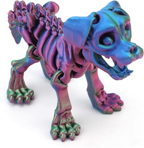 3D-gedrucktes Hundeskelett, flexibles abnehmbares Fidget-Spielzeug für Zuhause und Büro, Dekoration, Stressabbau-Spielzeug (grün) von RETZLA