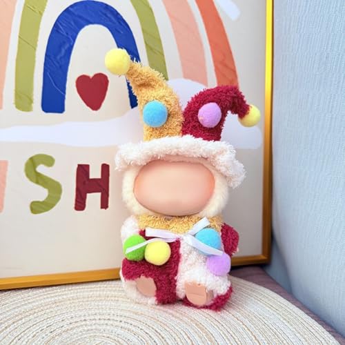 Puppenkleider-Set, 17 cm, niedliche Outfits für Puppen, Schlüsselanhänger-Zubehör, falscher Jumpsuit im Tierstil, Dinosaurier- und Hai-Design (Puppe nicht im Lieferumfang enthalten) (Clown (Puppe von RETZLA