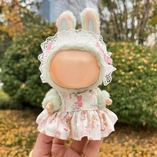 Puppenkleider-Set, 17 cm, niedliche Outfits für Puppen, Schlüsselanhänger-Zubehör, falscher Jumpsuit im Tierstil, Dinosaurier- und Hai-Design (Puppe nicht im Lieferumfang enthalten) (Lolita-Kleid von RETZLA