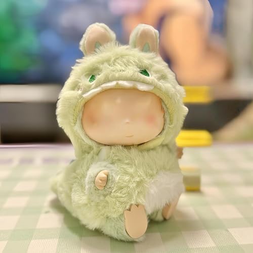 Puppenkleider-Set, 17 cm, niedliche Outfits für Puppen, Schlüsselanhänger-Zubehör, falscher Tierstil, Overall mit Dinosaurier- und Hai-Design (Puppe nicht im Lieferumfang enthalten) (Grüner von RETZLA