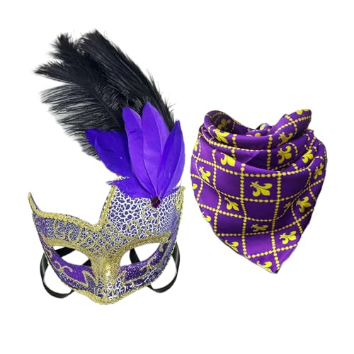 Karnevals-Outfits, Maske mit Schal, Sets für Damen und Herren, Party, Parade, Kostüm, Zubehör, mehrfarbig Karnevals-Outfits, Maske mit Schal, Sets für Damen und Herren, Party, Parade, Kostüm, Zubehör, mehrfarbig von REU GLOBAL
