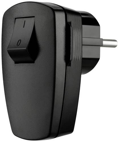 REV 0512102555 Schutzkontaktstecker Kunststoff mit Schalter 250V Schwarz IP20 von REV