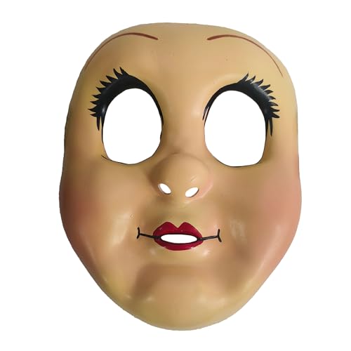 REVYV Horror Dollface Pin-Up Girl Half Face Mask The Str Movie Halloween Cosplay Kostüm Party Zubehör für Erwachsene (01) von REVYV
