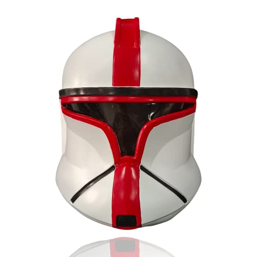 REVYV Imperial Clone Trooper SW Mando Vollkopf-Latex-Maske, Helm 501 Legion Cosplay Themenparty Halloween Kostüm Requisiten (Rot) von REVYV