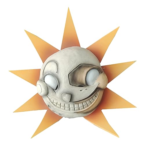 REVYV Security Breach Sundrop Moondrop Maske Mond und Sonne Clown Cosplay Latex Maske Halloween Ostern Party Kostüm Requisite (Orange) von REVYV