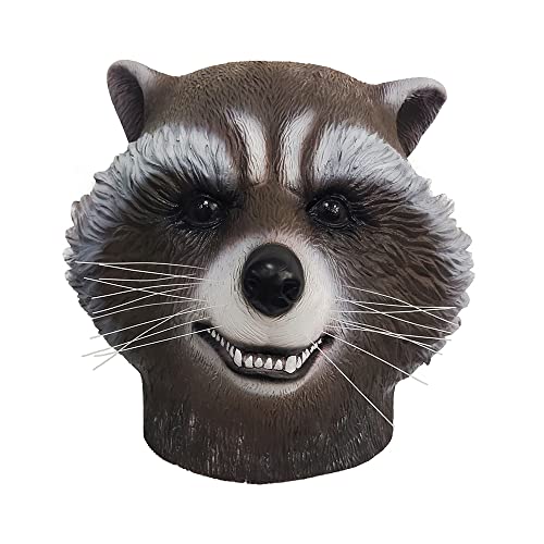 REVYV Waschbär Latex Vollgesichtsmaske Cosplay Halloween Karneval Kostüm Requisiten Erwachsene Unisex von REVYV