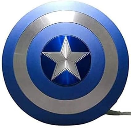 REXRYZ Captain Shield, silberfarbenes und blaues Metall mit Lederband, amerikanisches Schild, der Wintersoldat, Tarnschild für Cosplay und Rollenspiele, authentisches amerikanisches Schild von REXRYZ