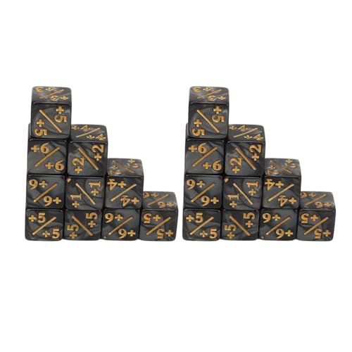 20 PCS 16mm 6 Sided Number Dice Set | Black Lightweight Sturdy Dice for Table Games/Math Education | Hard - Wearing Plastic Dice for Classroom/Board Games von REXVTNS