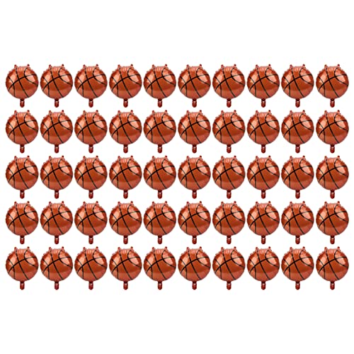 50pcs Basketball Balloons | Aluminum Foil Auto Sealed & Reusable | Sport Theme Party Decorations/Photography Props/School Events | DIY Fun Decoration von REXVTNS