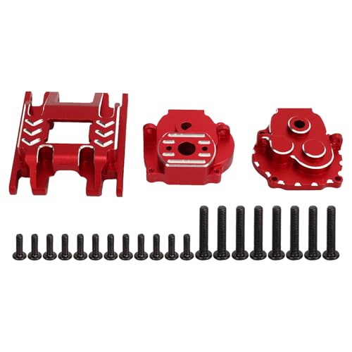 Aluminum Alloy Gearbox Housing for Traxxas 1/18 Scale RC | Low Noise Gearbox Case with Steel Gear | Sealed Replacement for Crawler/Off - Road | 20 Screws Included (Red) von REXVTNS