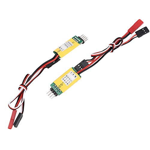 RC Car Illumination Controller | 3rd Channel Switch Receiver for Model Cars | Remote Control Illumination System with 2 Modes / 4 Lamp Groups | Robust Plastic Construction (D function type yellow) von REXVTNS