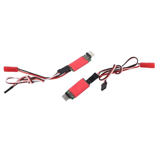 RC Car Illumination Controller | 3rd Channel Switch Receiver for Model Cars | Remote Control Illumination System with 2 Modes / 4 Lamp Groups | Robust Plastic Construction (E-type switch type red) von REXVTNS