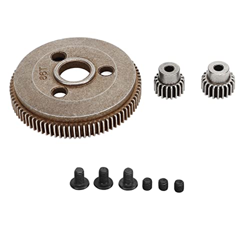 REXVTNS 1/10 RC Car Spur Gear 86T 19T 21T | Steel Replacement for Brand X Slash 2WD / Rustler 2WD / Stamped 2WD | Gear Kit with Screws von REXVTNS