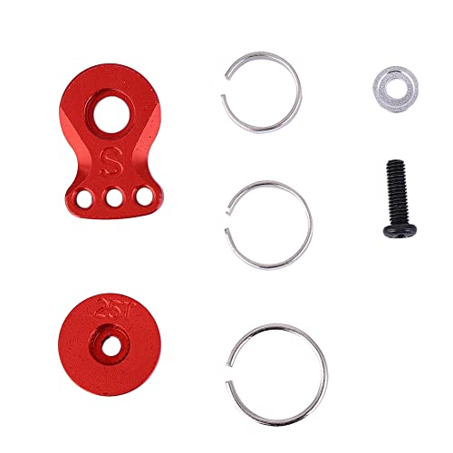 REXVTNS 25T Puffer Metallstahl -Stahllinggetriebe Arm | Ersatz für 1/10 & 1/8 RC -Autos | CNC Maschinierte Aluminiumlegierung | DIY RC -Fahrzeugzubehör (S -Modell) (Red (N10220R)) von REXVTNS