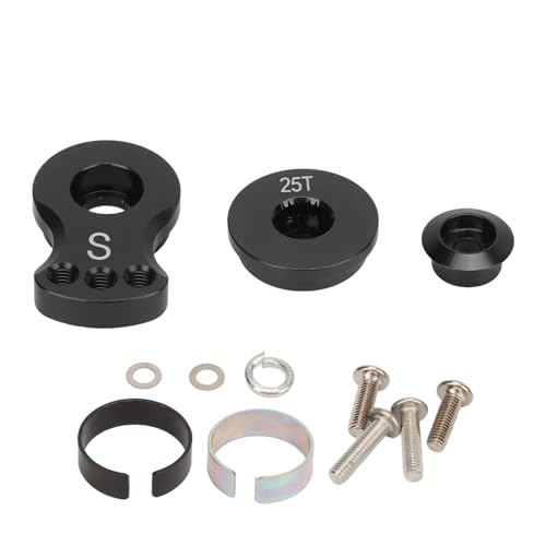 REXVTNS 25T Servo Arm Aluminum Alloy | Steering Arm with Unloading Protection | Replacement for 1/10 RC Car/Crawler/Drift | 3 - Piece Kit with Washers & Screws (Black) von REXVTNS