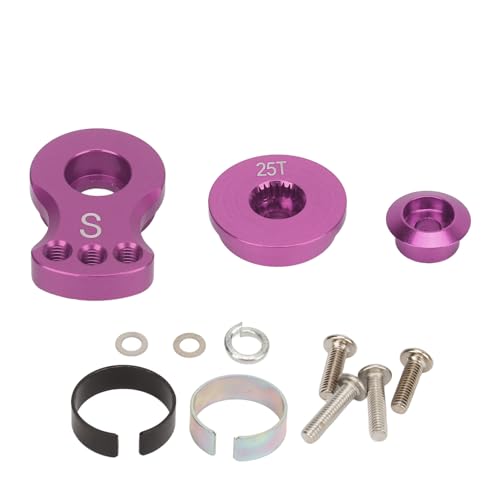 REXVTNS 25T Servo Arm Aluminum Alloy | Steering Arm with Unloading Protection | Replacement for 1/10 RC Car/Crawler/Drift | 3 - Piece Kit with Washers & Screws (Purple) von REXVTNS