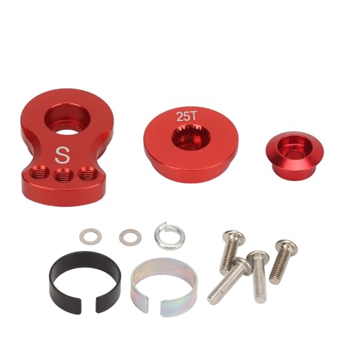 REXVTNS 25T Servo Arm Aluminum Alloy | Steering Arm with Unloading Protection | Replacement for 1/10 RC Car/Crawler/Drift | 3 - Piece Kit with Washers & Screws (Red) von REXVTNS