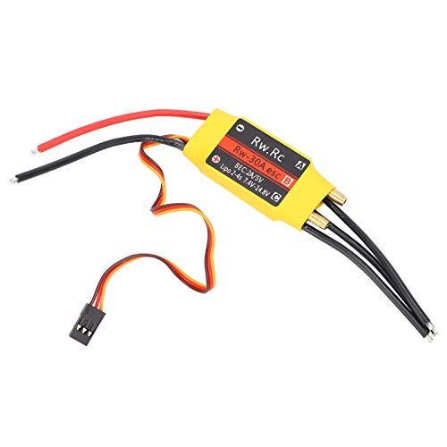 REXVTNS 30a bürstenloser ESC für RC -Boot | Wasserkühlung Elektrischer Geschwindigkeitsregler | 2-4s Lipo / 5-9 NIMH Batterie | Hohe Effizienz & robust | 36a höchster Strom von REXVTNS