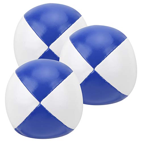 REXVTNS 3Pcs PU Leather Juggling Balls | Soft & Sturdy for Beginners to Experts | Indoor/Outdoor/Performance Practice | 6.3cm Diameter, 271g (Blue White) von REXVTNS