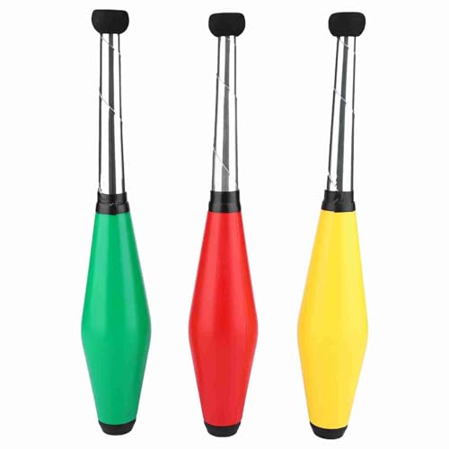 REXVTNS 3Pcs Youth Juggling Sticks | Lightweight Training Toy for Young Users | Improves Hand - Eye Coordination/Left Brain Development | PE + Eva Material, Red/Yellow/Green von REXVTNS