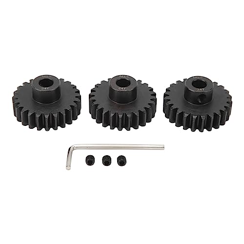 3pcs Steel M1.5 Pinion Gear Set for 1/5 1/8 1/10 RC Car | 8mm Motor Pinion Gear with M5 Set Screw & Hex Key | Sturdy Replacement Gear for RC Cars/Trucks/Buggies (24T) von REXVTNS