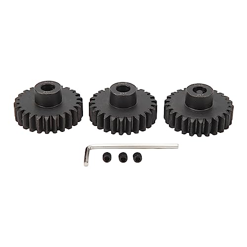 3pcs Steel M1.5 Pinion Gear Set for 1/5 1/8 1/10 RC Car | 8mm Motor Pinion Gear with M5 Set Screw & Hex Key | Sturdy Replacement Gear for RC Cars/Trucks/Buggies (25T) von REXVTNS