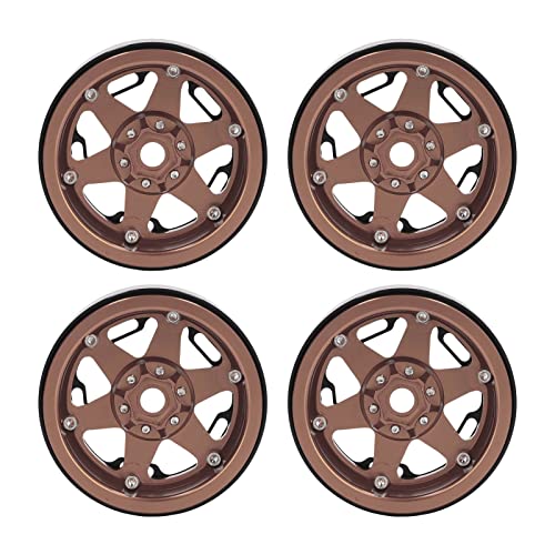 REXVTNS 4 PCS 2,2 -Zoll -Aluminiumlegierung RC Rad Hub | Universeller Ersatz für 1/10 RC Crawler/Major Brands/Axial Scx10 | CNC für verbesserte Stabilität und Robustheit bearbeitet (Copper) von REXVTNS