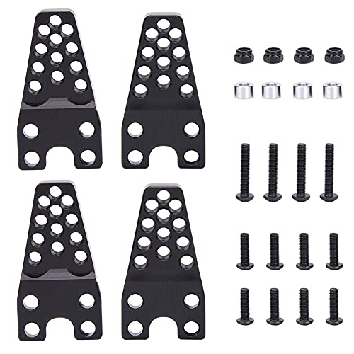 REXVTNS 4 PCs Aluminiumdämpfer -Einstellungsklasse | CNC für axiale SCX10 1/10 RC Crawler Car | Höhe & Winkel Einstellbare Montagehöcher | Robust/schwarz (optional) (Black CA6243) von REXVTNS
