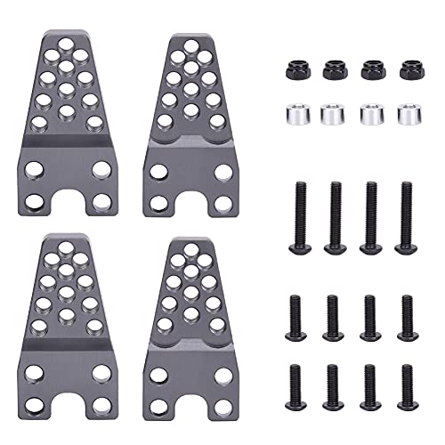 REXVTNS 4 PCs Aluminiumdämpfer -Einstellungsklasse | CNC für axiale SCX10 1/10 RC Crawler Car | Höhe & Winkel Einstellbare Montagehöcher | Robust/schwarz (optional) (Titanium CA6244) von REXVTNS