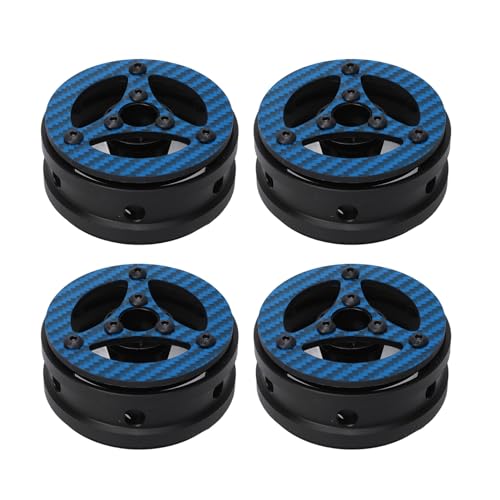 REXVTNS 4PCS 1.9 Inch RC Wheel Rims | Lightweight Carbon Fiber Replacement for SCX10 / RR10 1/10 Crawler Car | High - Strength Alloy & Nylon Combo for Off - Road/Rock Climbing (Blue) von REXVTNS