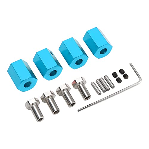 REXVTNS 4PCS 12mm Aluminum Wheel Hex Hub | 16mm Height with Pins for 1/10 & 1/12 RC Cars | Universal Upgrade Part for Remote Control Vehicles | Improves Tire Grip & Stability (Blue (0.6mm Thickness)) von REXVTNS