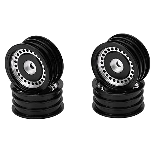 REXVTNS 4PCS Aluminum Alloy RC Car Wheel Hubs | 24 Hole for Axial SCX24 AXI90081 / AXI00001 / AXI00002 | 1/24 Scale Upgrade Parts | High - Performance & Lightweight Design (Black) von REXVTNS