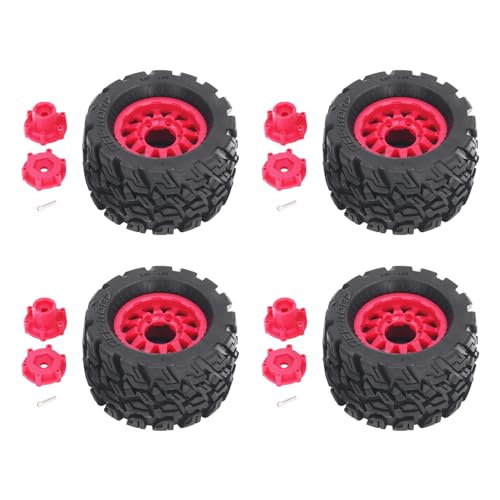 REXVTNS 4PCS RC Car Tires for 1/8 & 1/10 Model | High Grip Rubber Wheel with Plastic Hub | Replacement Tires for Climbing Cars/Off - Road RC Vehicles | 114.5mm Diameter, 70.5mm Width von REXVTNS