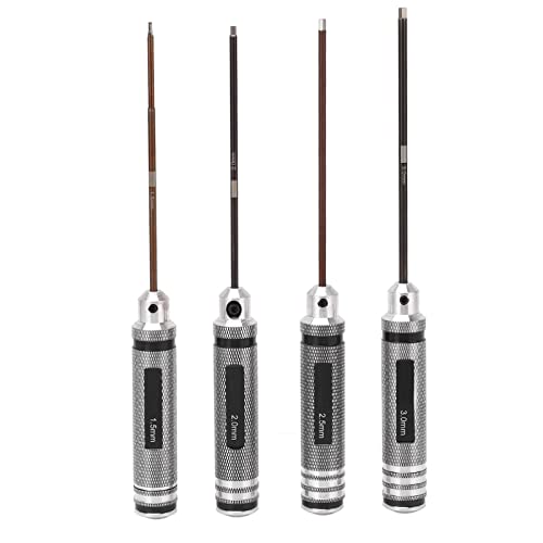 REXVTNS 4PCS RC Sechskantschraubendreher Kit | 1,5 mm / 2,0 mm / 2,5 mm / 3,0 mm Legierungsreparaturwerkzeuge | Für RC -Autos/Boote/Flugzeuge | Sichern Grip & Sturdy von REXVTNS