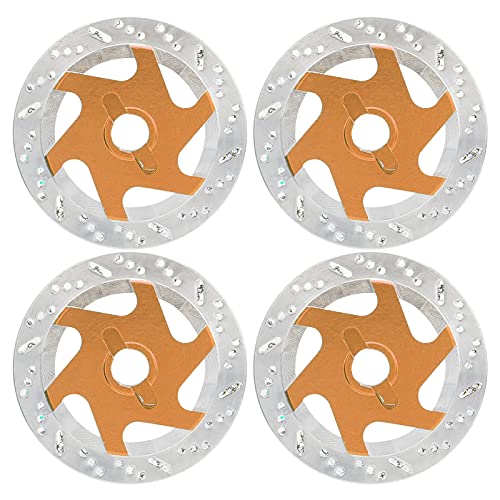 REXVTNS 4PCS Universal Aluminum Alloy RC Car Brake Disc | CNC Machined Hex Adapter for 1/10 Scale RC Cars/Trucks/SUV | Lightweight & Sturdy Finish (Golden) von REXVTNS