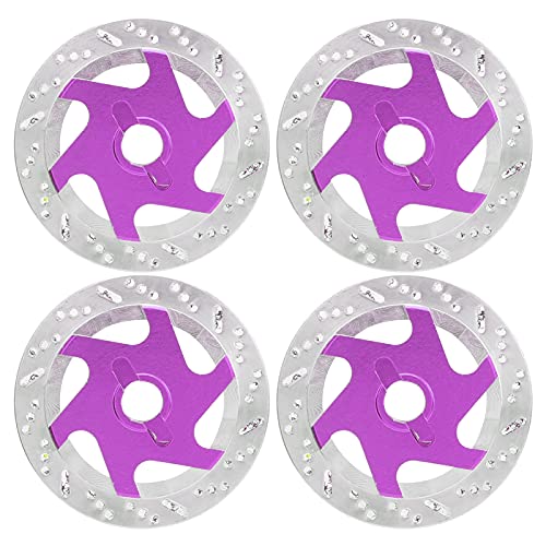 REXVTNS 4PCS Universal Aluminum Alloy RC Car Brake Disc | CNC Machined Hex Adapter for 1/10 Scale RC Cars/Trucks/SUV | Lightweight & Sturdy Finish (Purple) von REXVTNS