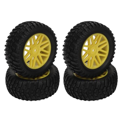 REXVTNS 4Pcs RC Off Road Car Tires for HSP | Black Rubber & Plastic with Yellow Hub | Enhanced Road Grip for 1/10 Scale Versions | Easy Install & Long - Lasting Design REXVTNS 4Pcs RC Off Road Car Tires for HSP | Black Rubber & Plastic with Yellow Hub | Enhanced Road Grip for 1/10 Scale Versions | Easy Install & Long - Lasting Design von REXVTNS
